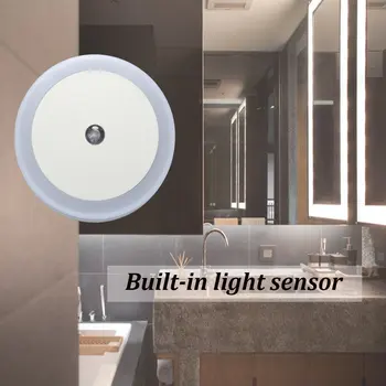 

Light Sensor Control LED night light lamp toilet light control EU plug wall lights Baby Bedroom bedside lamp bulb Backlight