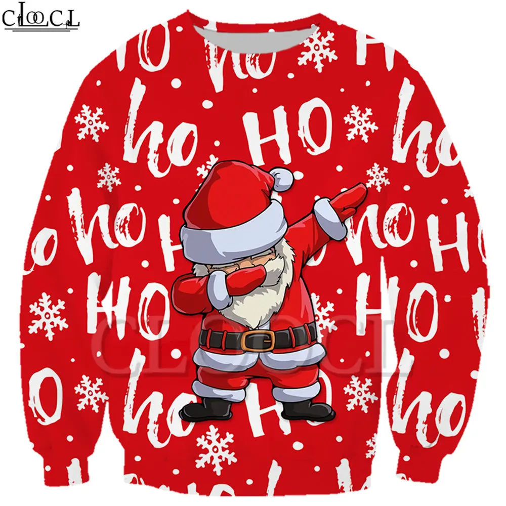 

CLOOCL Christmas New Fashion Men Sweatshirt Ho Ho Ho Dabbing Santa Claus 3D Printed Long Sleeve Outerwear Unisex Streetwear Tops