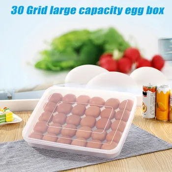 

HOT 30 Grid Egg Box Large Capacity Stackable Egg Food Container Storage Box for Refrigerator NDS