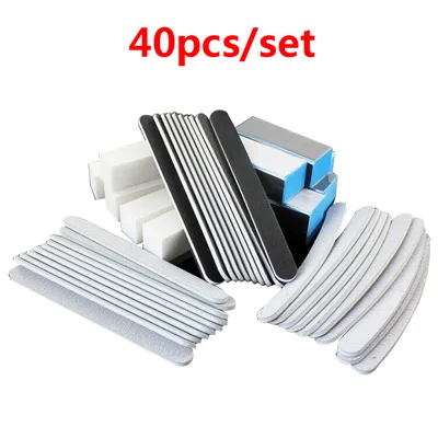 40pcs style 2 30/40 шт. Профессиональный Пилочки для ногтей шлифовальная пилка для ногтей буферный блок полирующие песочные блок инструменты для дизайна ногтей маникюр набор инструментов - Цвет: 40pcs style 2
