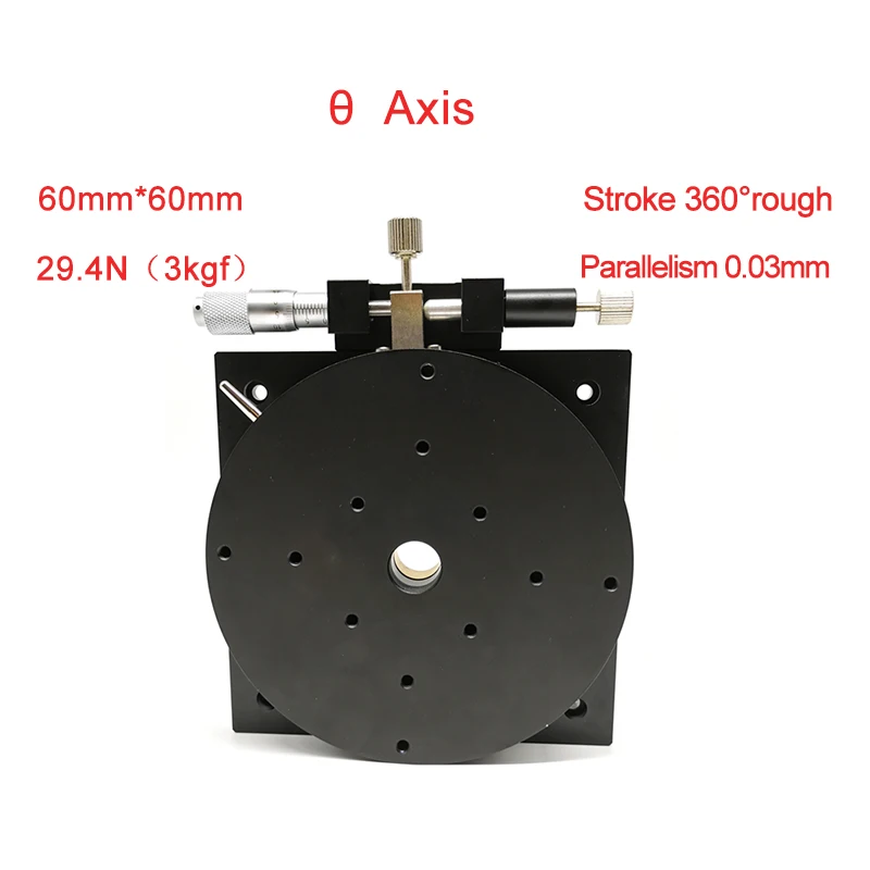 

R Axis 60mm Manual Rotating Platform Sliding stage Precision Bearing Linear Stage Load 29.4N 60mm Sliding table PRS60-L/R