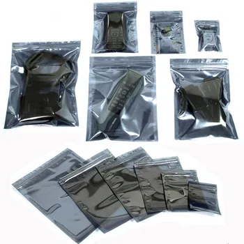 플라스틱 정전기 방지 차폐 지퍼 잠금 백 회로 기판 배터리, USB 카메라 렌즈 하드 디스크 ESD 로고 인쇄 포장 파우치