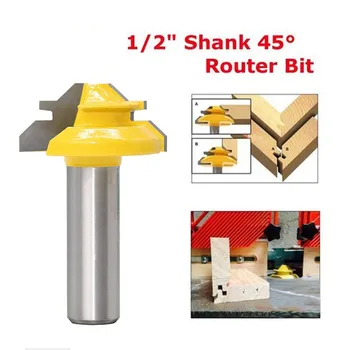 

45 Degree Milling Cutter Router Bit Set Wood Cutter Carbide 8mm Shank Mill Woodworking Trimming Straight Carving Cutting Tools