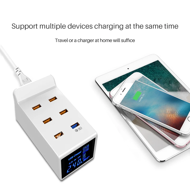 ABKT-? WENHAO Quick Charge 3,0 Usb зарядное устройство 8A мобильный планшетный ПК универсальная розетка втулка для быстрой зарядки настенный адаптер для Apple Hu