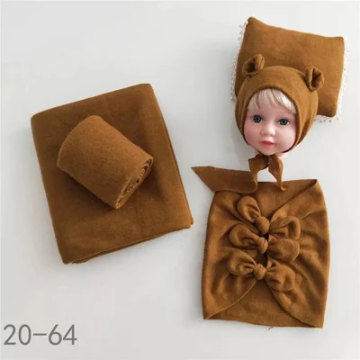 P(4 Pieces set) Растягивающийся реквизит для фотосъемки новорожденных, шапка для фотосессии+ обертывание+ наборы подушек bebe fotografia, аксессуары для фотосъемки - Цвет: P(4 Pieces set)
