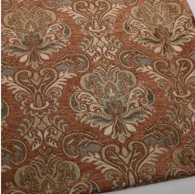 HLQON в европейском стиле парча Толстая шенилловая ткань для материал подушки занавеска, стул стеганая и швейная диван, скатерть - Цвет: coffee flower