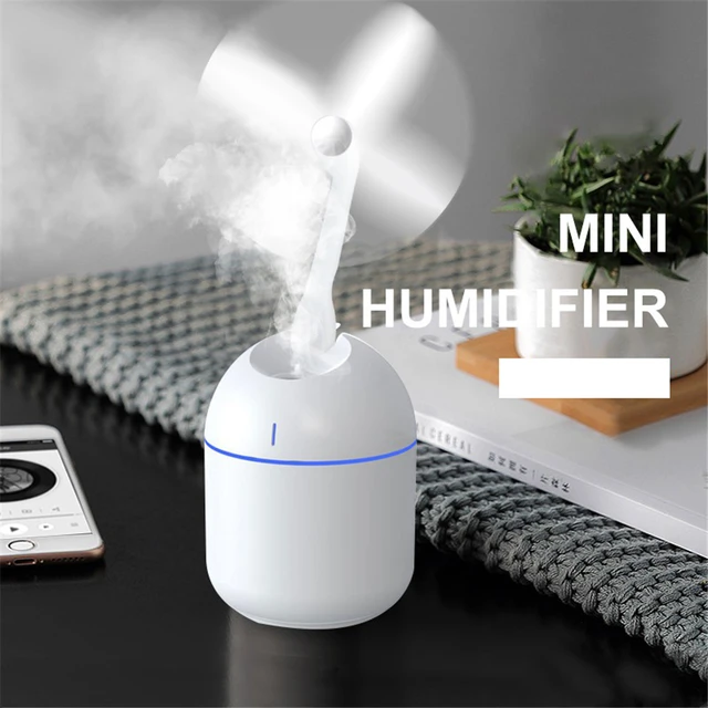 Mini humidificador de aire ultrasónico, difusor de aceites esenciales de 200ML, nebulizador USB para el hogar y el coche, fabricante de niebla con lámpara LED de -