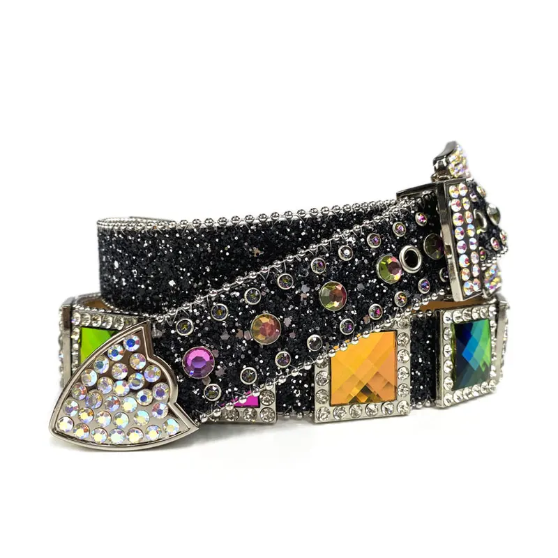 Western Cowgirl Cowboy Bling Bling Rhinestones Belt Quality Studded Belt For Women Men Fashion Cinto De Strass Ceinture Femme