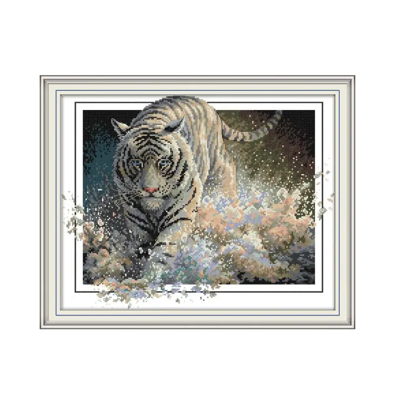 Tiger 4 cross stitch kit aida 14ct 11ct count print canvas cross stitches needlework embroidery DIY handmade