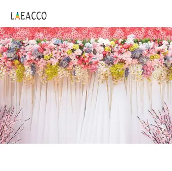 

Laeacco Wedding Background Spring Blossom Flower Curtain Stage Party Love Bridal Portrait Photo Backdrops Photocall Photo Studio