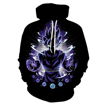 

2019 Anime Dragon Ball Super Hoodie Male 3D Sweatshirts Super Saiyan Goku Printed Outwear Teen Boy Cartoon Hoody Pullover