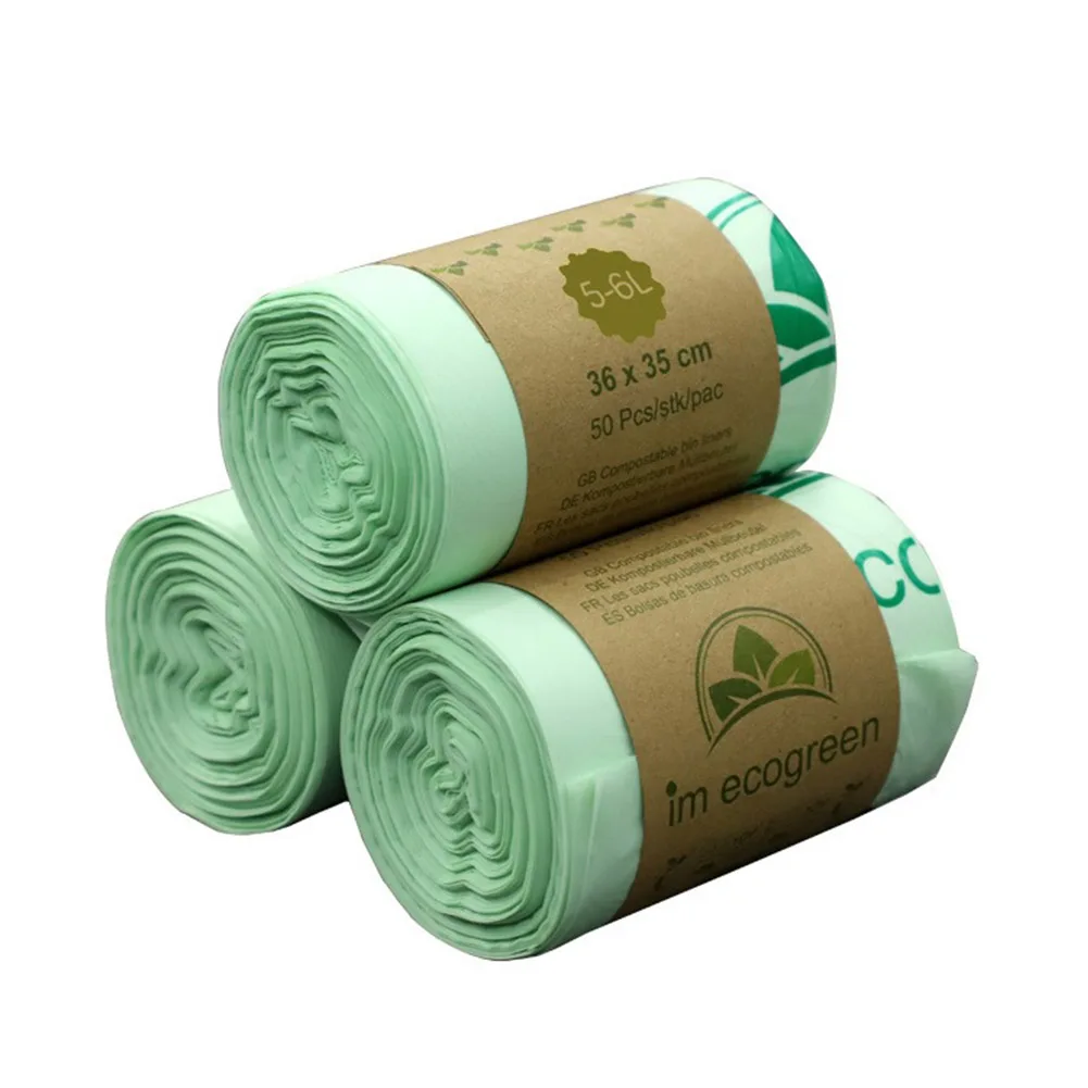 

50pcs Trash Bags Biodegradable Garbage Bags Compostable Bags Rubbish Bags Wastebasket Liners Bags for Kitchen