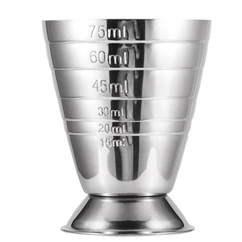 

Measuring Cup Cocktail Jigger Stainless Steel Liquid Mini Up to 2.5Oz, 5Tbsp, 75Ml,Silver