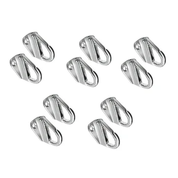 

10PCS Marine Boat Fender Marine Fending Hook with Closed Spring Clip Stainless Steel 316 Marine Boat Hardware