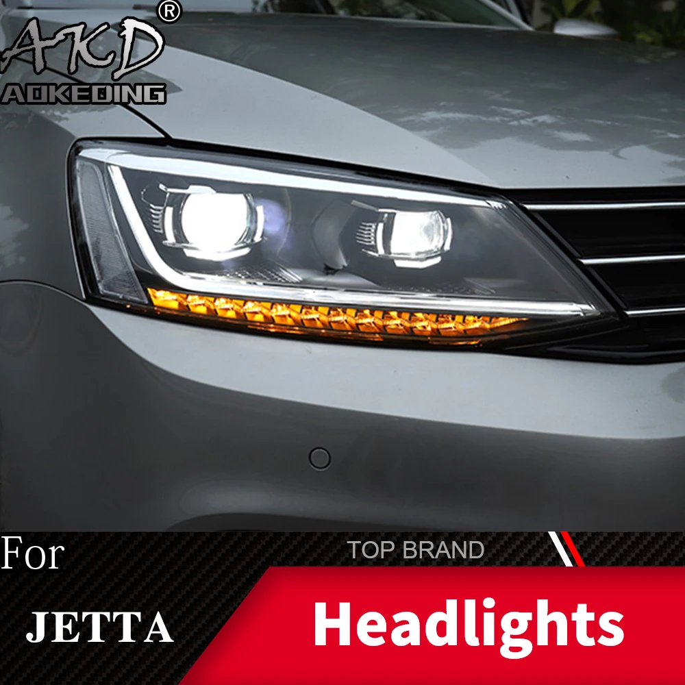 Головной фонарь для автомобиля VW Jetta Mk6 2011- фары Противотуманные фары Дневные ходовые огни DRL H7 светодиодный Биксеноновая лампа автомобильные аксессуары
