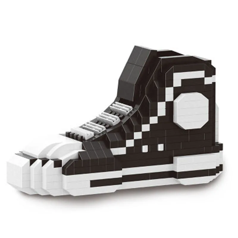 

Black Red Conversed Canvas Shoes Bricks Compatible Legoings Technic Building Blocks with Led Light Building Blocks Toy Gifts