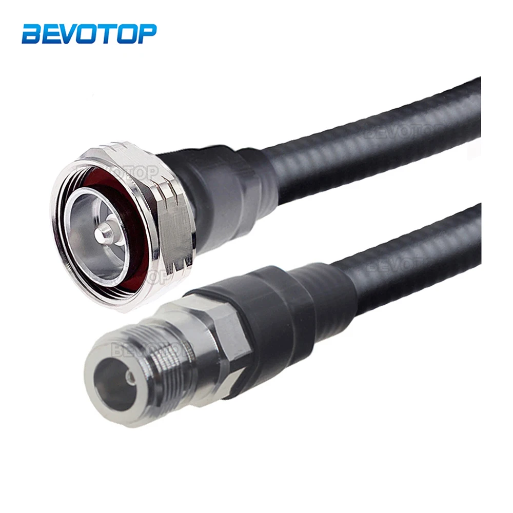 

7/16 L29 DIN Male Plug to N Female Jack 1/2 50-9 Super Flexible Feeder Line RF Coaxial Cable Pigtail Extension Cord Jumper