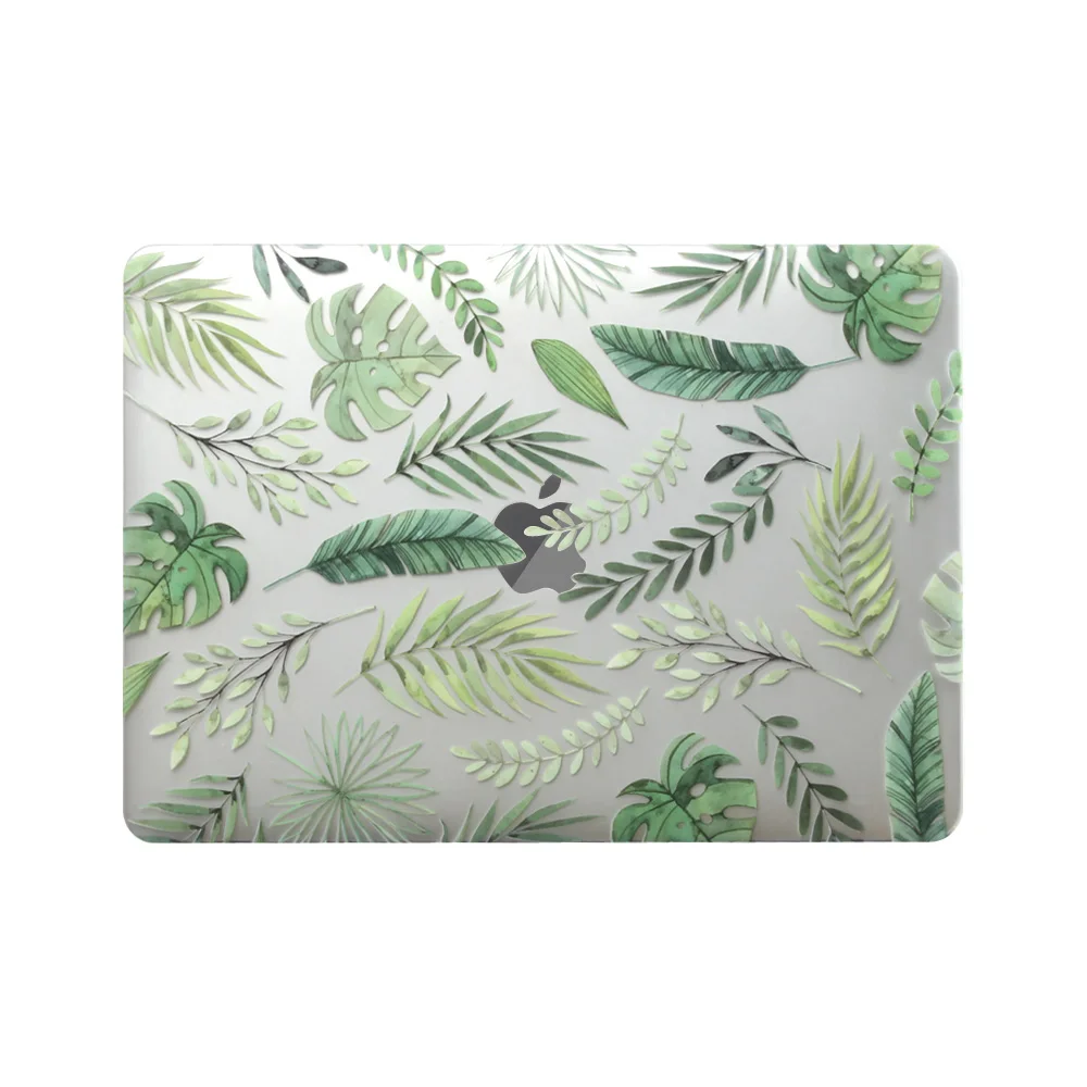 3D печать листья чехол для MacBook Air Pro retina 11 12 13 15 pro13,3 дюйма с сенсорной панелью+ прозрачная крышка клавиатуры - Цвет: 3D Printing Leaves