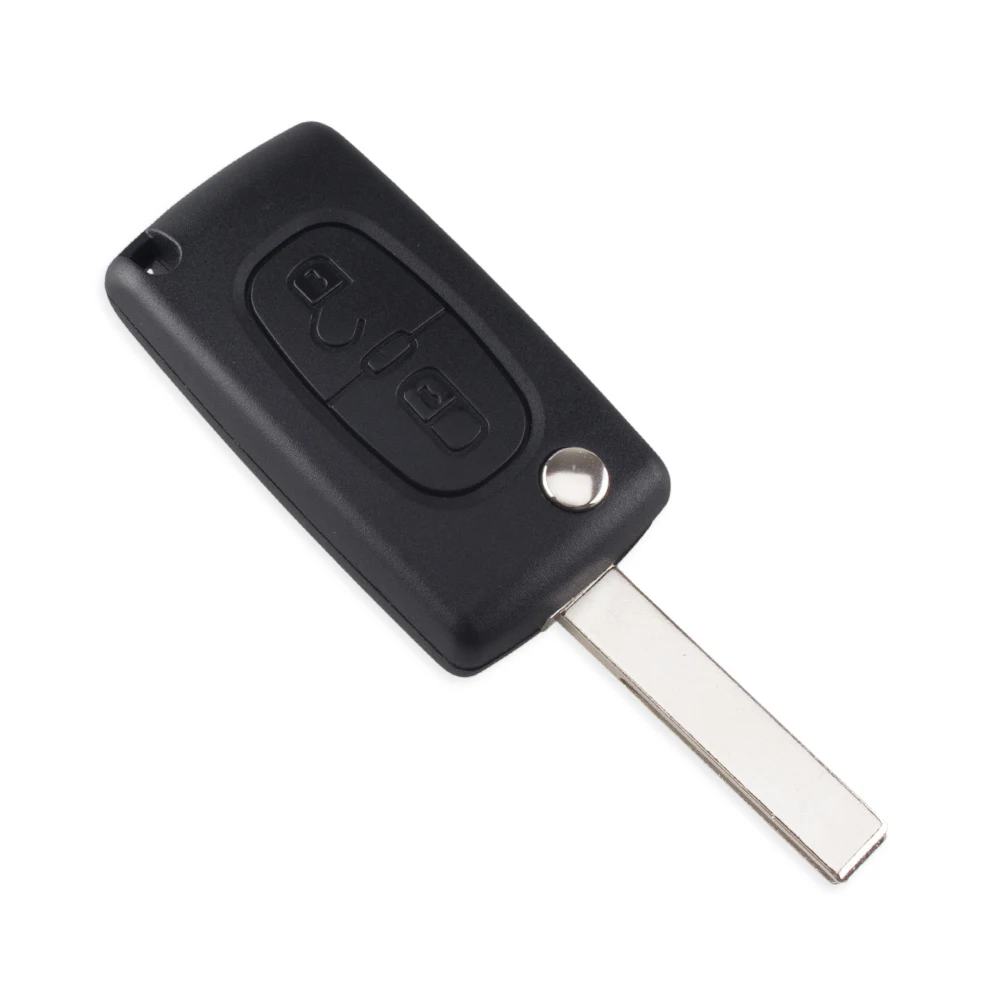 KEYYOU 10X Флип складной 2 кнопки дистанционного ключа чехол для PEUGEOT 307 308 107 207 407 408 с канавкой CE0523