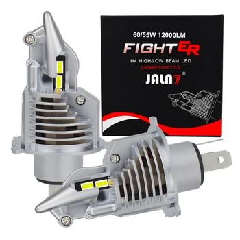 JALN7 H4 9003 LED 헤드 라이트 전구 HS1 HB2 DC 12V 24V 60/55W 파이터 H4 Led 전구 자동차 오토바이 헤드 라이트 CSP 칩 6500K 3000K