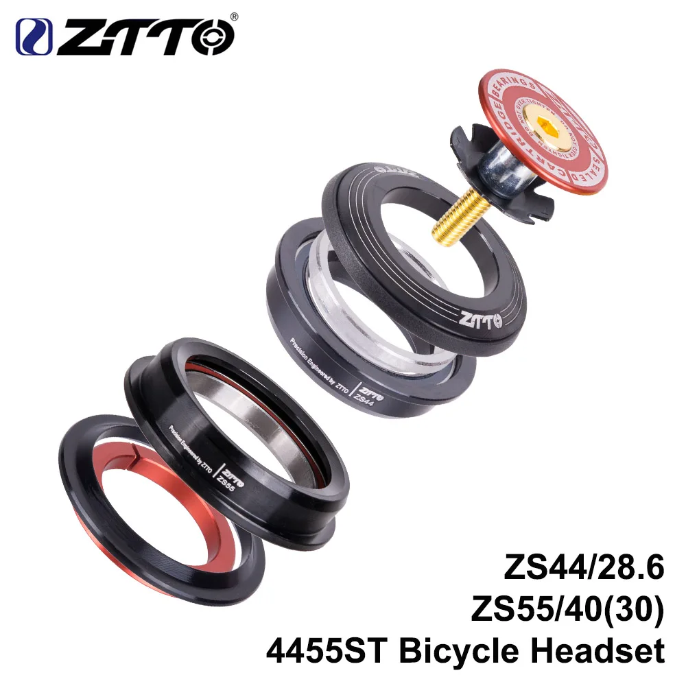 ZTTO 4455ST MTB гарнитура для шоссейного велосипеда 44 мм 55 мм CNC 1 1/"-1 1/2" 1,5 28,6 прямая труба вилка внутренние части велосипеда - Цвет: 4455ST RED