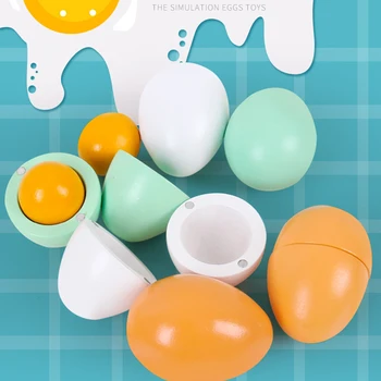 

Children Wooden Simulation Magnetic Egg Kitchen Pretend Play Easter Toys KIds Early Learning Education Toys Pretend Play Props