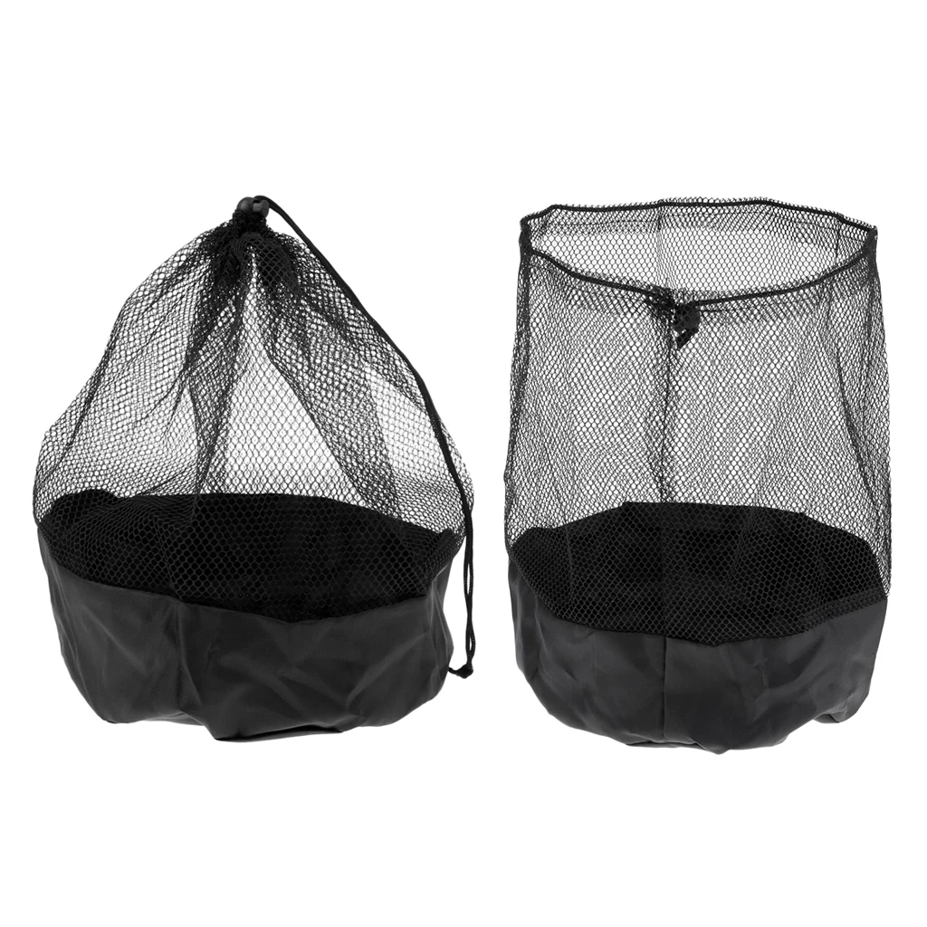 2 Soccer Training Cones Mesh Bag Drawstring Pouch Football Saucers Markers