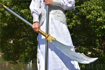 

98‘ 1095 HIGH CARBON STEEL HAS DRAGON CAN CUT TREE CHINESE QING LONG DAO SWORD