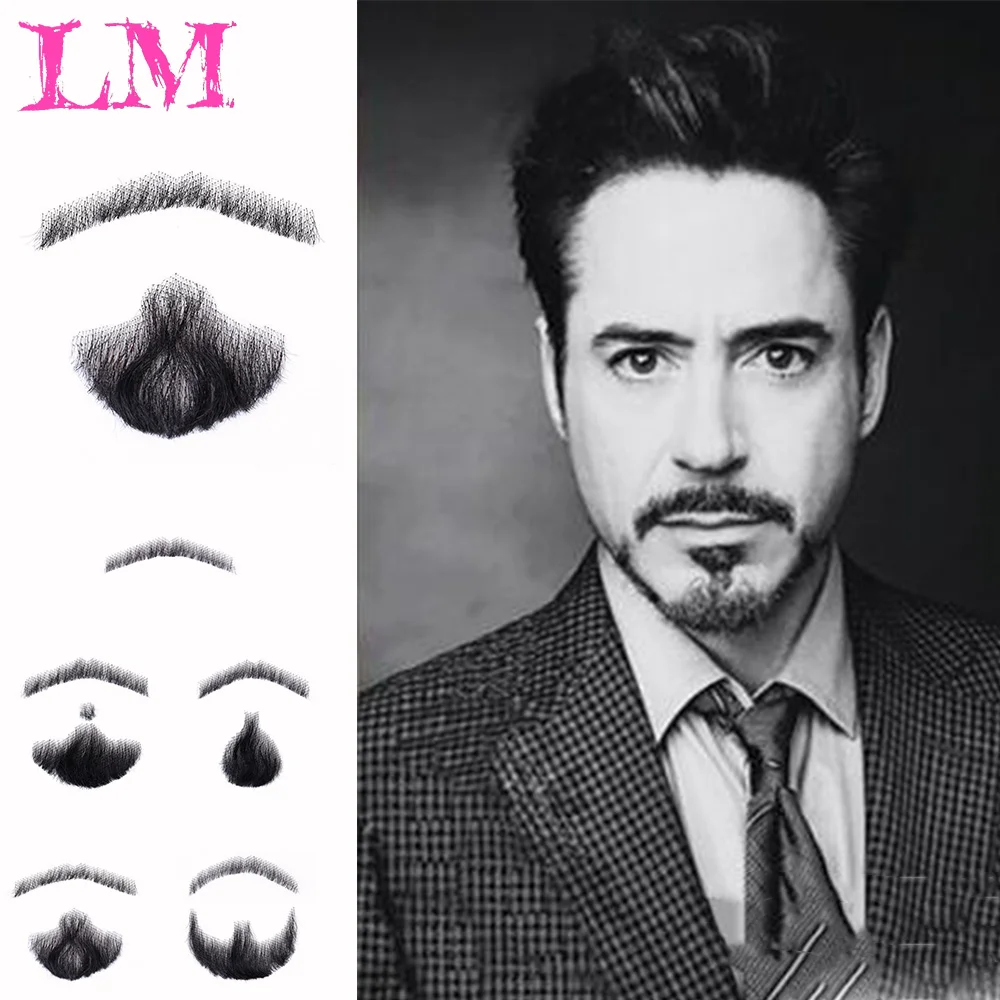 

LM Beard Simulation Fake Beard Invisible Realistic Film And Television Makeup Mustache Props Men's Beard Mustache False Beard