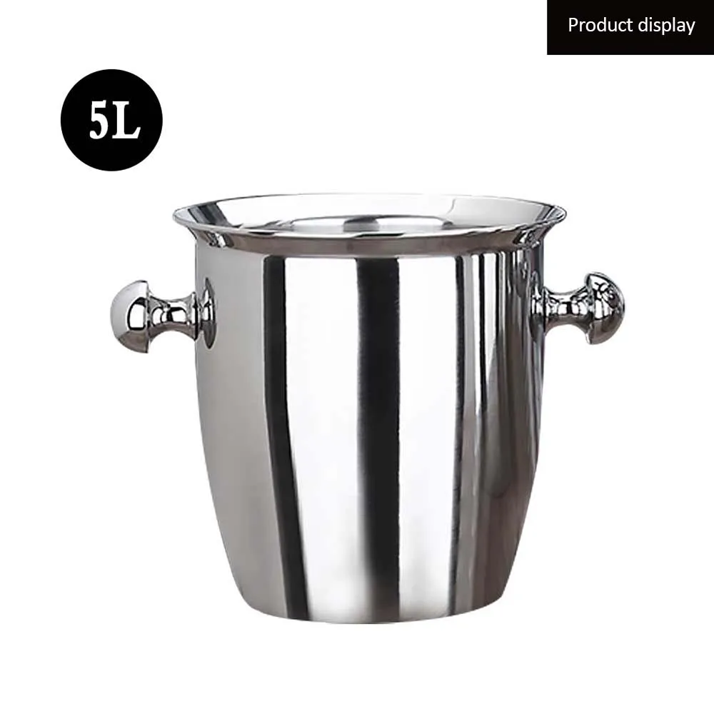 2L/5L нержавеющая сталь утолщенная красное вино ледяное ведро охладитель коробка утолщение шампанского ведро льда ведро вина охладитель для отеля бар 5