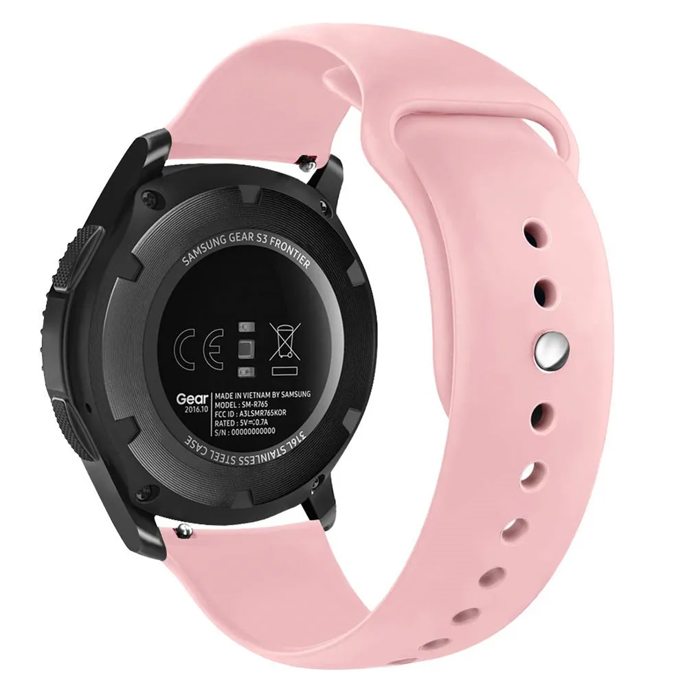 Совместим с samsung Galaxy Watch 46 мм полосы 22 мм спортивные силиконовые ремешки браслеты браслет для gear S3 классический frontier - Цвет ремешка: pink