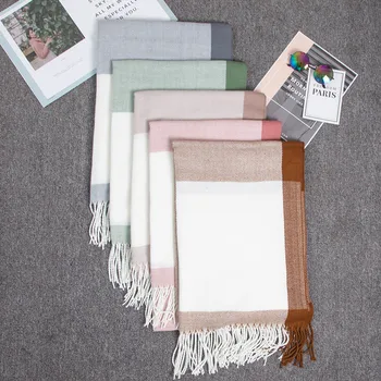 

Imitation Cashmere Shawls Tassels Scarves For Lady Pashmina Cape Patchwork Bufanda Echarpes Mantilla Oversize Chal Kerchief