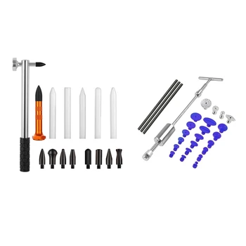 

1 Set Metal Tap Down Pen with 9 Heads Dent Hammer Tap Down Hammer &1 Set Dent Repair Slide Hammer Reverse Hammer Tools