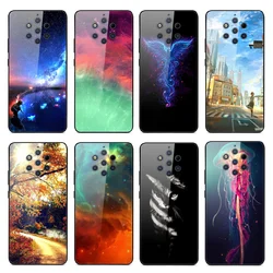 На Алиэкспресс купить стекло для смартфона tempered glass case for nokia 9 pureview case luxury patterned glass phone cover silicon case for nokia 9 nokia9 pureview fundas