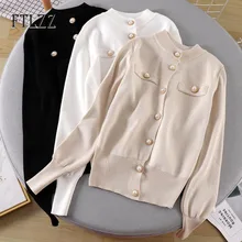 Новинка весна осень свитер женский узкий однобортный кардиган с длинными рукавами женский модный винтажный короткие свитера