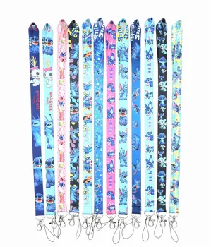 

hot 120 PCS Lilo & Stitch key lanyards id badge holder keychain straps for mobile phone FAST Shipping