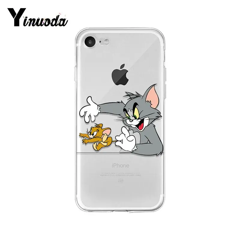 Yinuoda чехол для телефона с рисунком кота и мыши Тома и Джерри чехол для iphone 8 7 6 6S Plus X XS MAX 5 5S SE XR 10