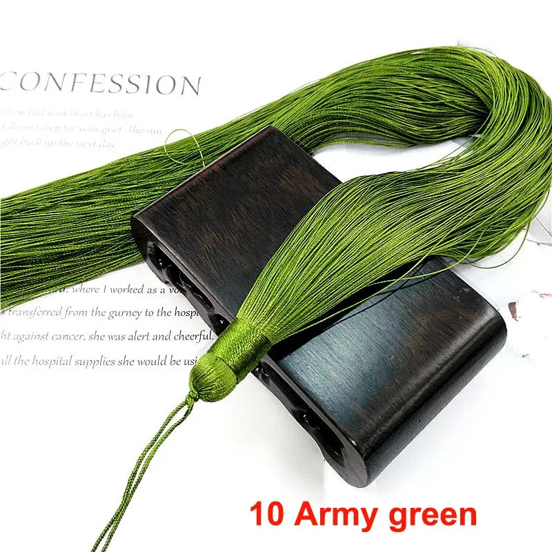 10 Army green 1 шт., шелковая кисточка, 50 см, бахрома, украшение кисточка, для шитья, для штор, ювелирные аксессуары, сделай сам, свадебное украшение - Цвет: 10 Army green