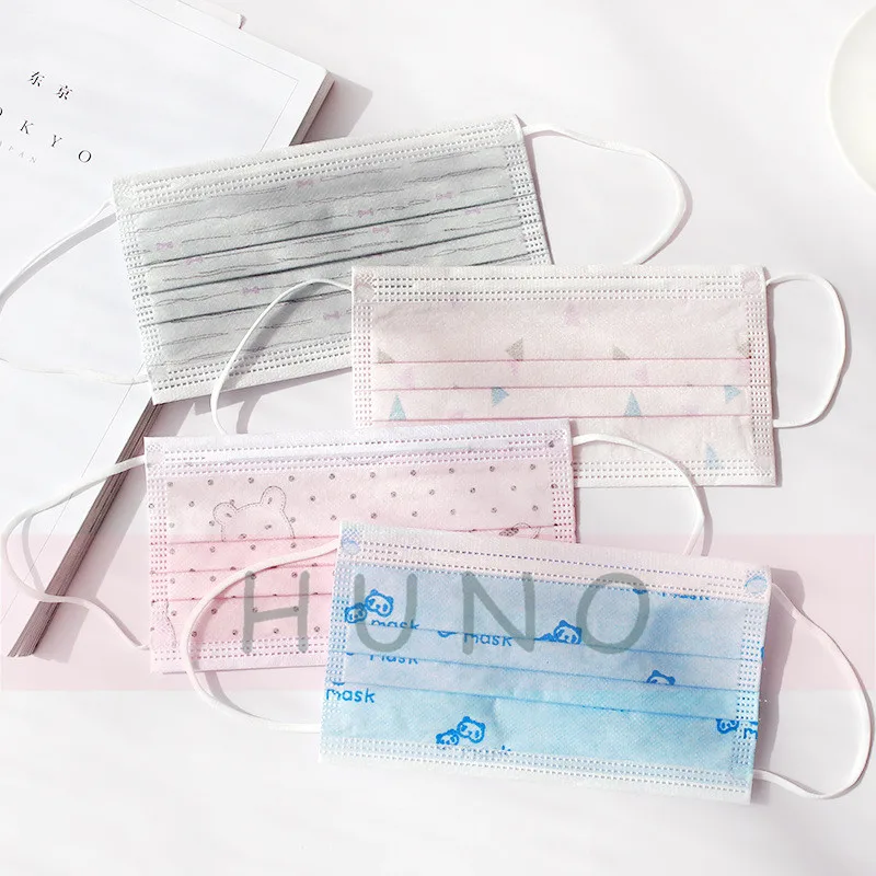 

Disposable Face Mask Personal Care Prevent Lovely Girl Dustproof Antibacterial 3 Layers Antivirus Print Mouth Masks Breathable