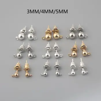 

50 Sets Earring Studs Ear Pin Ball Post with Earring Backs DIY Jewelry Findings