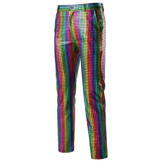 rainbow plaid pants