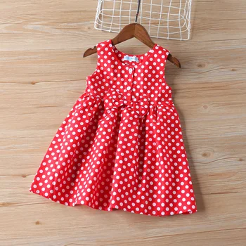 

Kids Dresses For Girls Sleeveless Bow Princess Dress Polka Dot Dress Children Dress Girl Christmas Dress