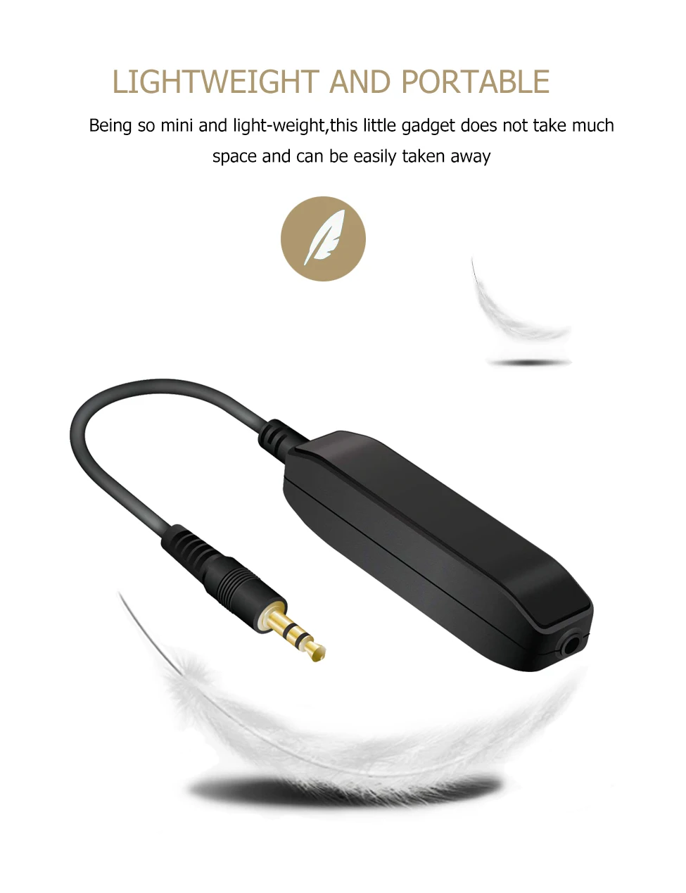 KRIPT HIFI Ground Loop Isolator for Audiophile Car Noise Filter Eliminate the Buzzing Noise Completely with 3.5mm Audio Cable