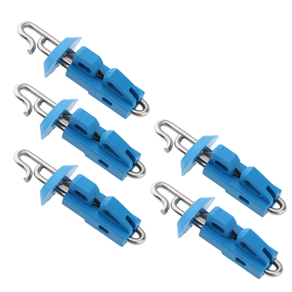 5pcs Splash Down Solo Sea Fishing Bait Clip Locking Lock Blue