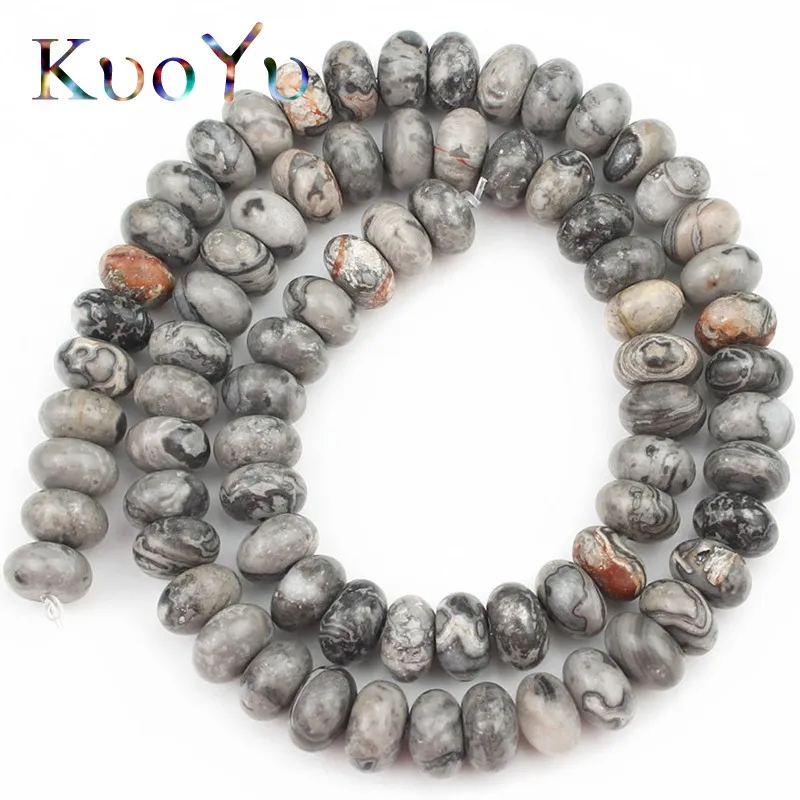 Натуральный камень карта Jaspers бусины Rondelle Свободные разделительные для