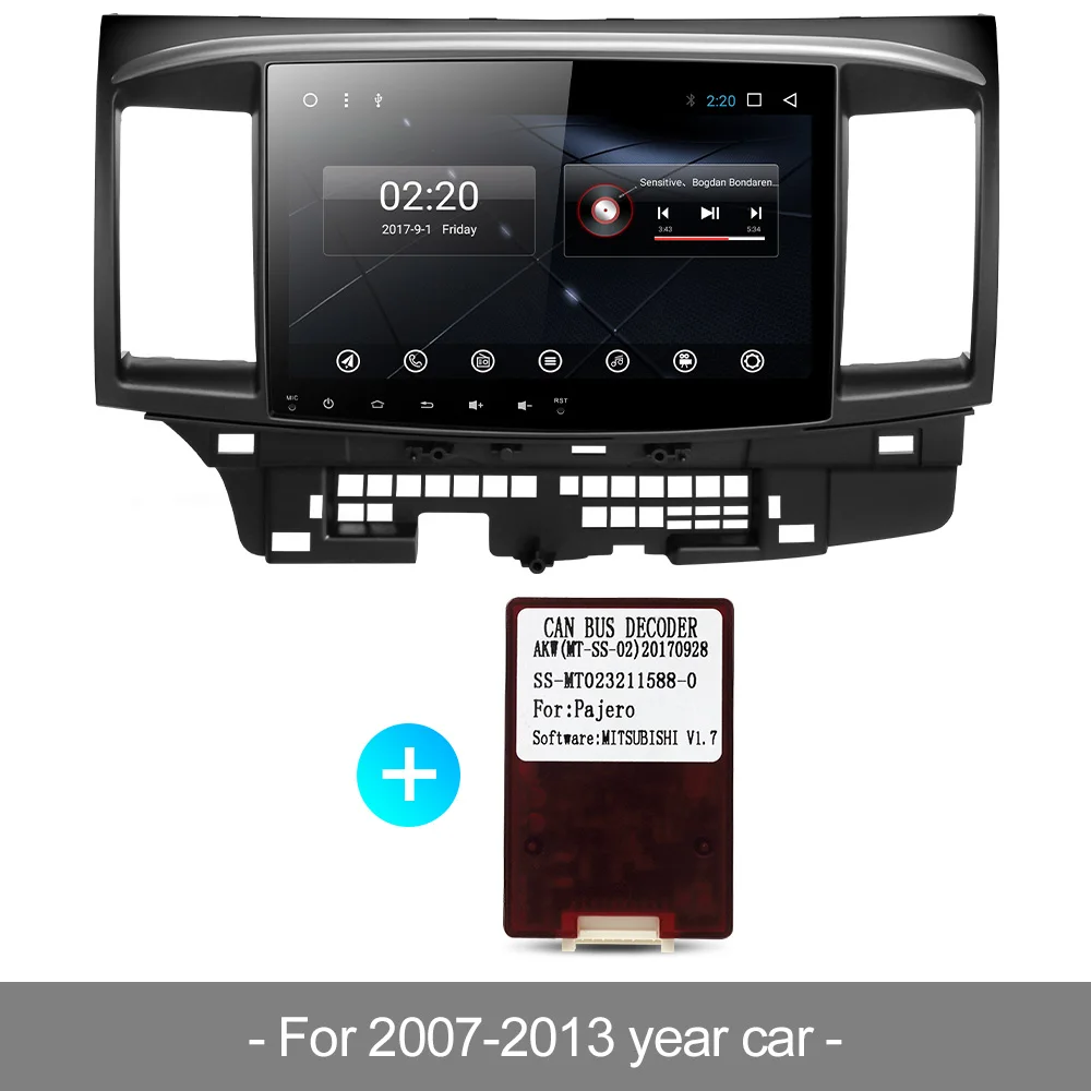 with canbus Автомобильный DVD для Mitsubishi Lancer 2005- с 10,1 дюймов 2 DIN gps Радио Видео плеер автомобильная навигация Android 9,0 PX6 - Цвет: with canbus