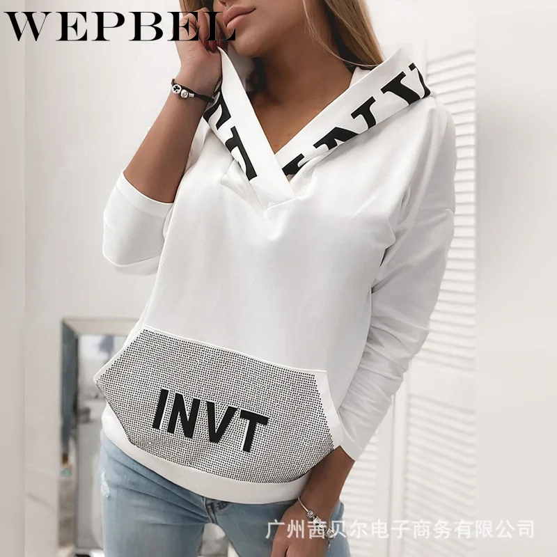 

WEPBEL Women Autumn Loose Leopard Butterfly Print Hoodies Ladies Hip Hop Long Sleeve Hooded Coat Sweatshirt Pullover Top