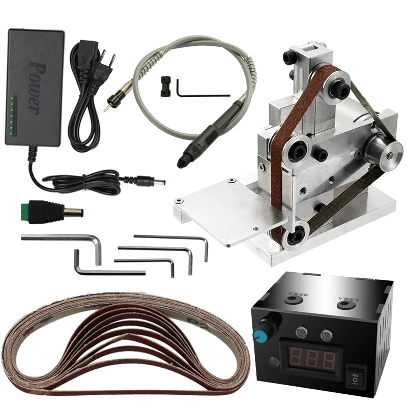 

Eu Plug,Multifunctional Grinder Mini Electric Belt Sander Diy Polishing Grinding Machine Cutter Edges Sharpener Belt Sander Sand