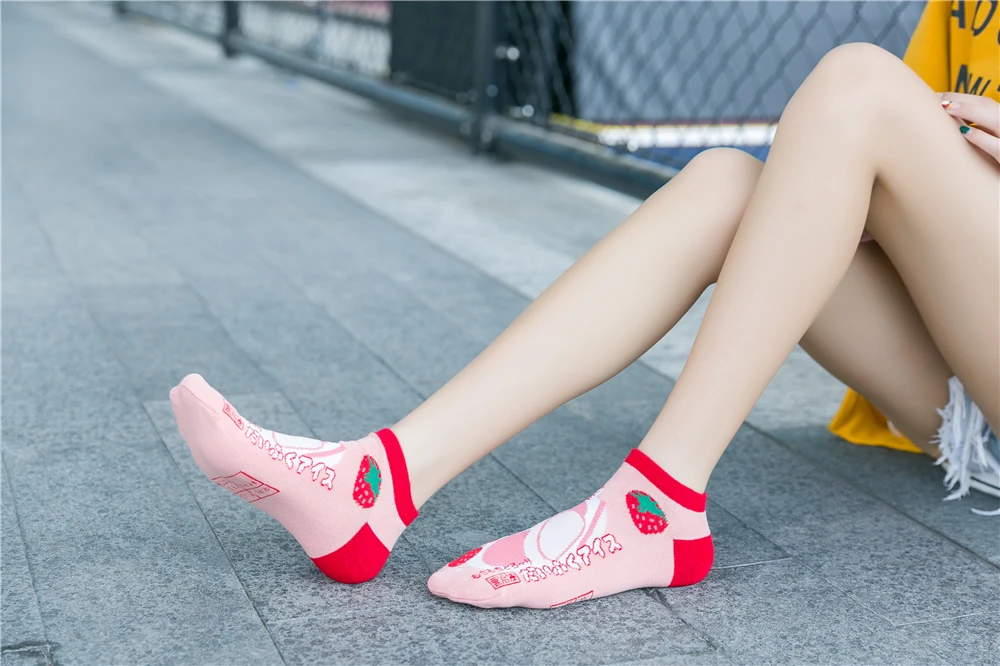 Женские забавные мультяшные продукты хипстер Японский Корейский Harajuku счастливые носки кофе молоко пиво клубника пирог пары носки