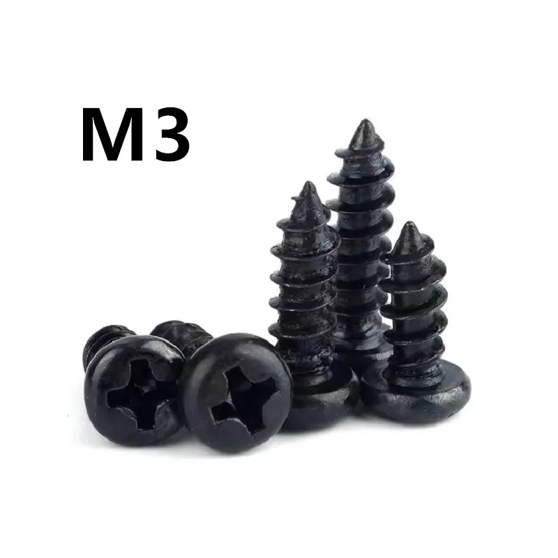 1000 шт./лот M3x6/8/10/12/14/16/18/20/25/30/50 мм GB845 PA черный 304 из нержавеющей стали с круглой
